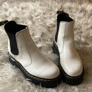 White patent leather Doc Martens